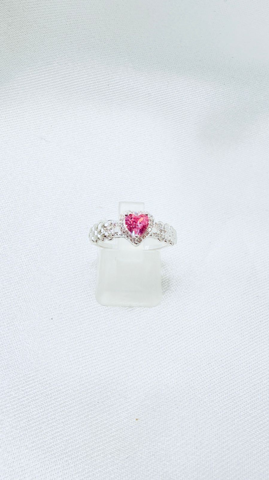 Anillo Dama Diseño Corazón ROSADO