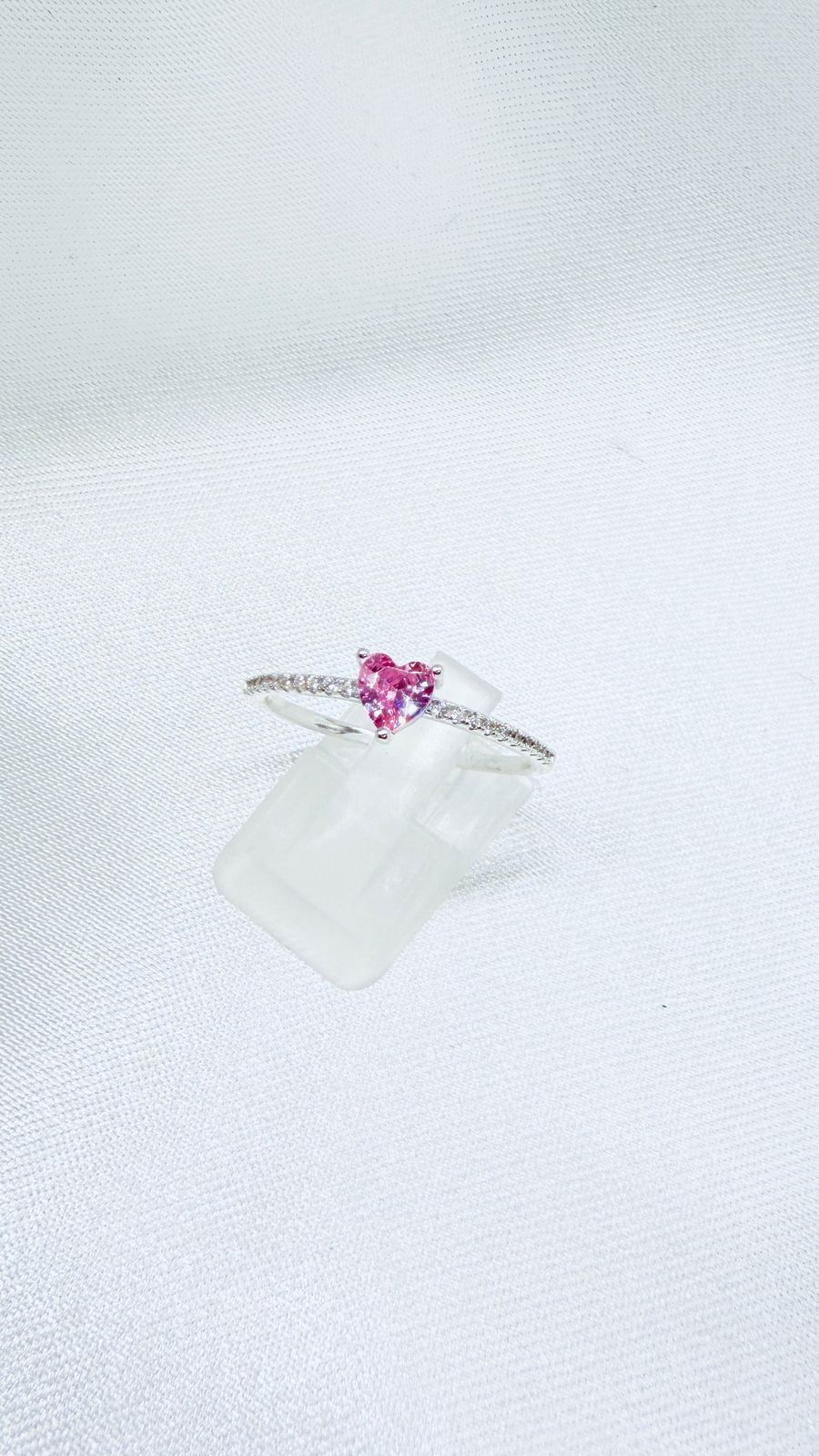 Anillo Dama Diseño Corazón ROSADO