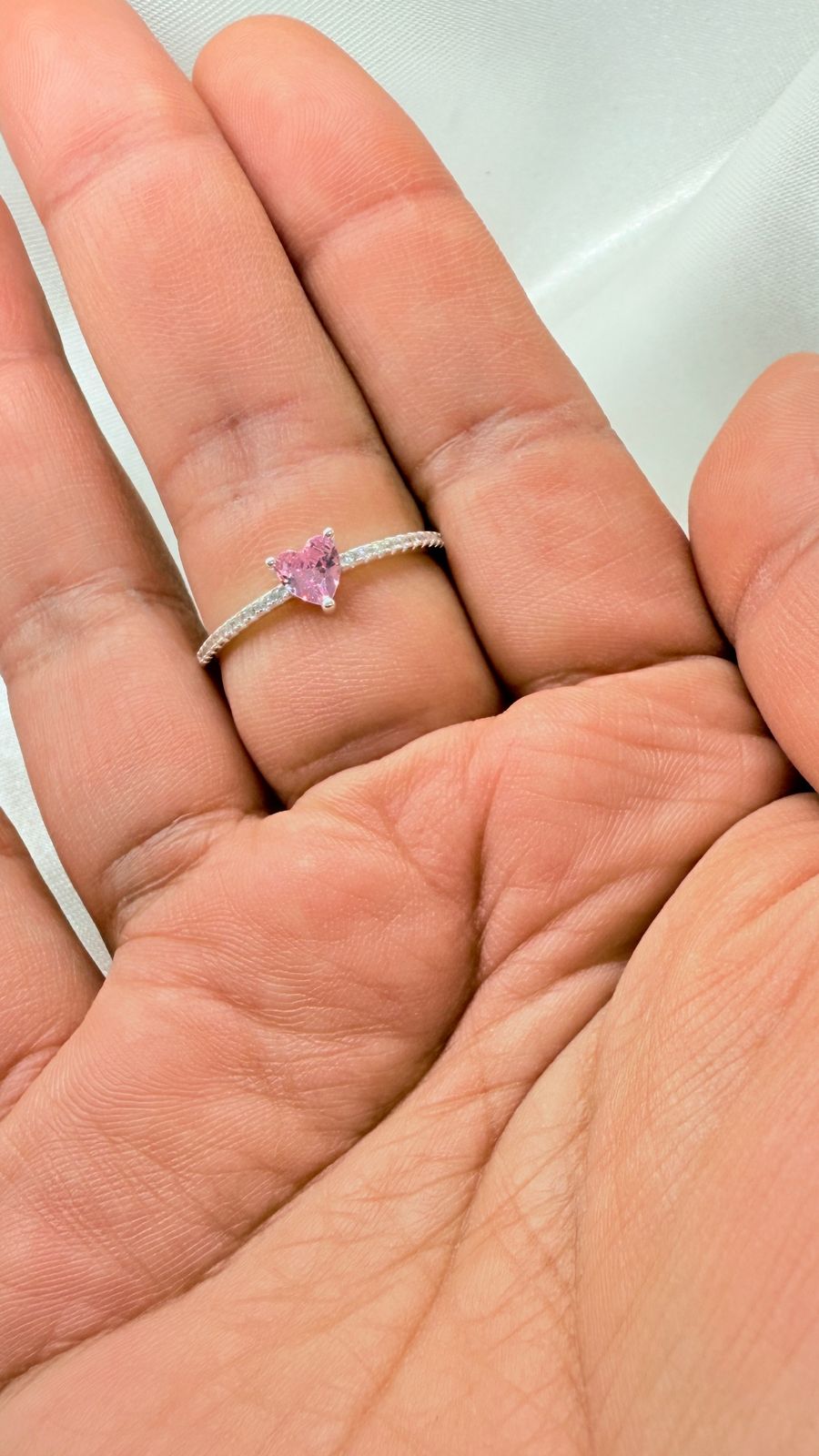 Anillo Dama Diseño Corazón ROSADO