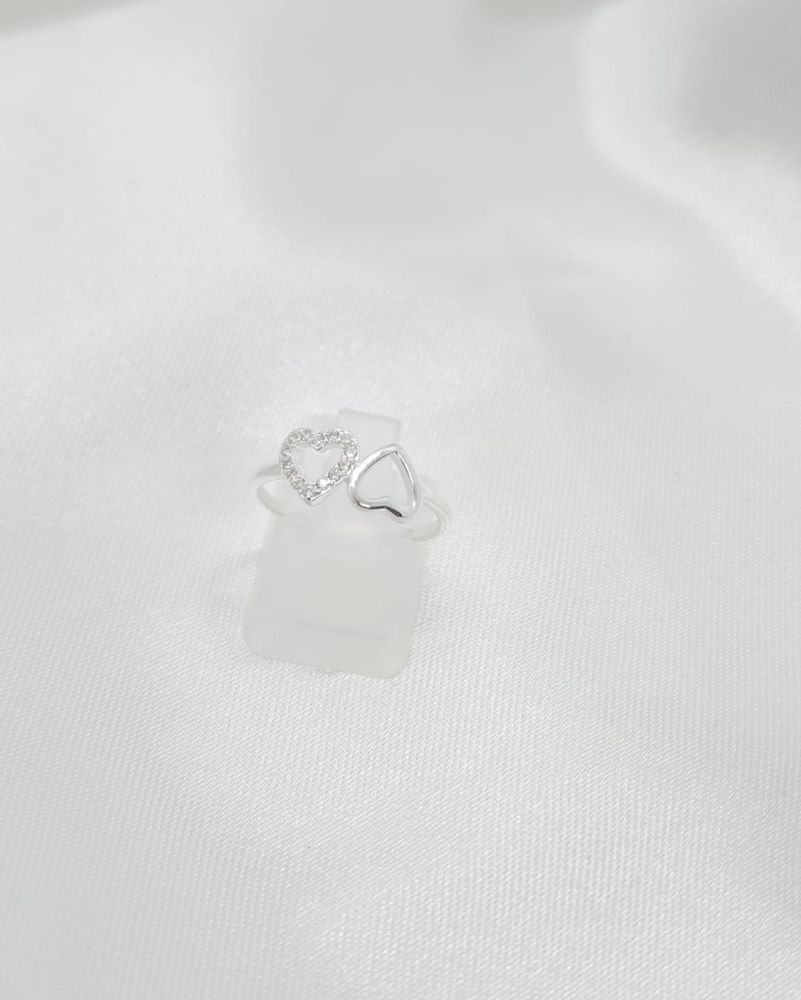 Anillo Dama Diseño Corazón Doble