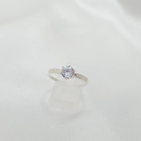 Anillo Dama diseño Circón 6D Sobresaliente Cristal con incrustación de Microcircones