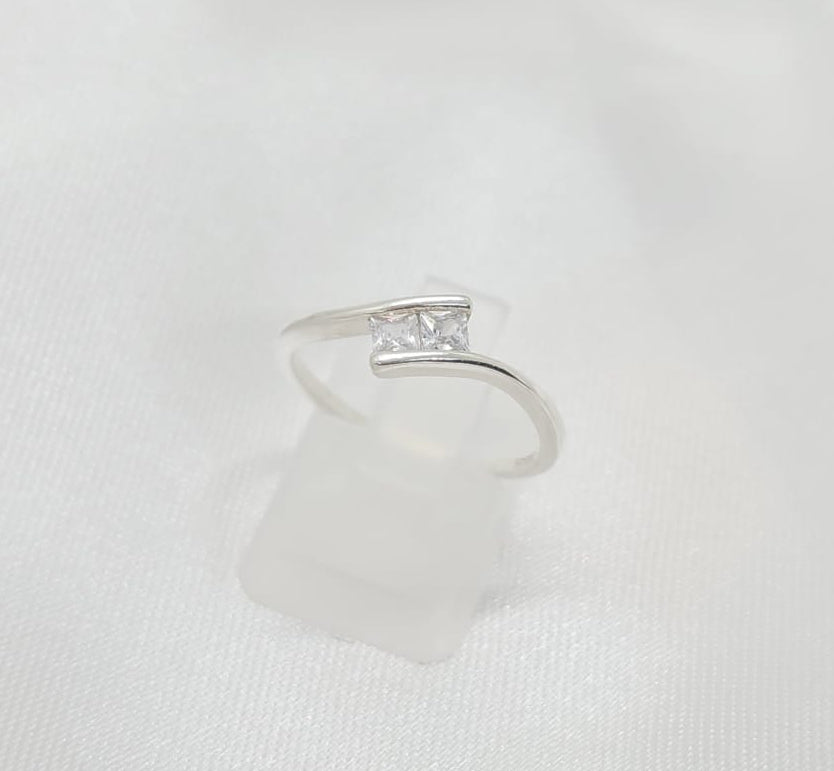 Anillo Dama Diseño Circón doble Dobles