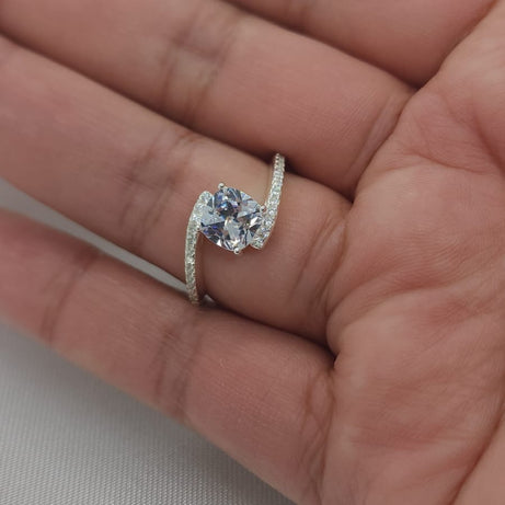 Anillo Dama diseño Doblez Circón con Incrustación de Microcircones