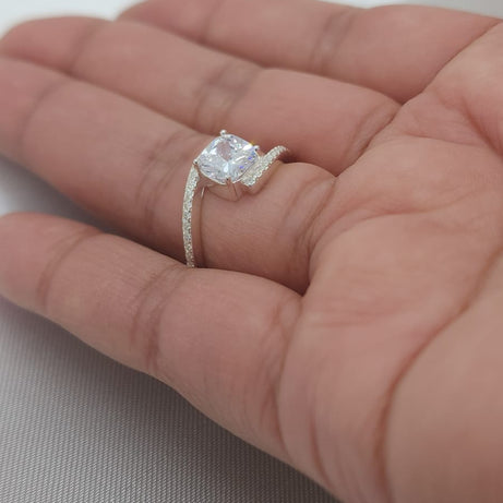 Anillo Dama diseño Doblez Circón con Incrustación de Microcircones