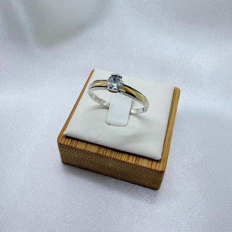 Anillo Dama Diseño Circón P.925 con Oro de 14k.