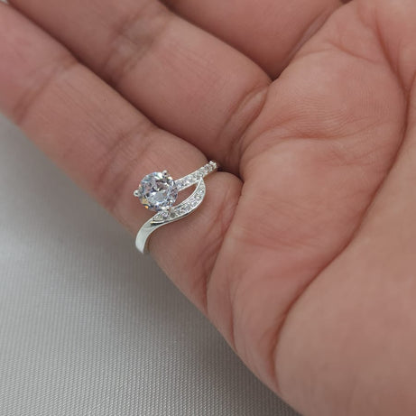 Anillo Dama Diseño Circón Colitas con Incrustaciones Microcircones