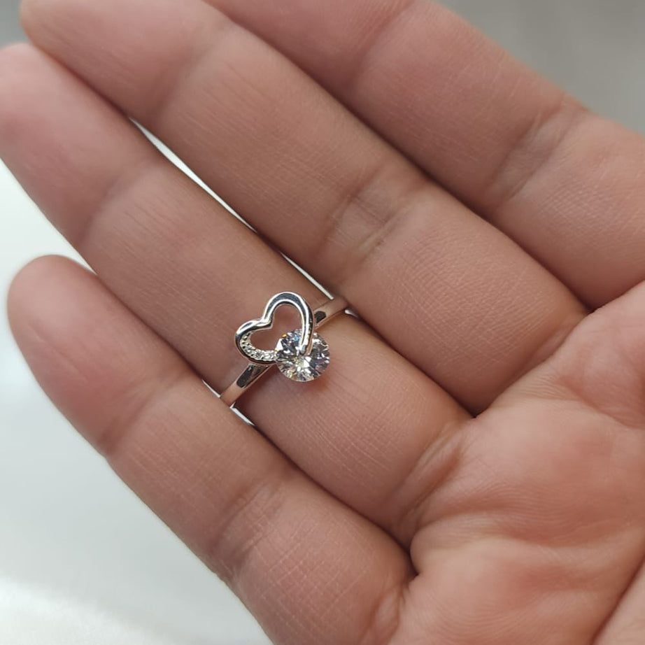 Anillo Dama Diseño Corazón circón