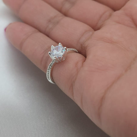 Anillo Dama Diseño flor Circón con incrustaciones de Microcircones