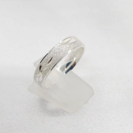 Anillo Argolla Diseño Brillos 4mm Grosor Plata 925