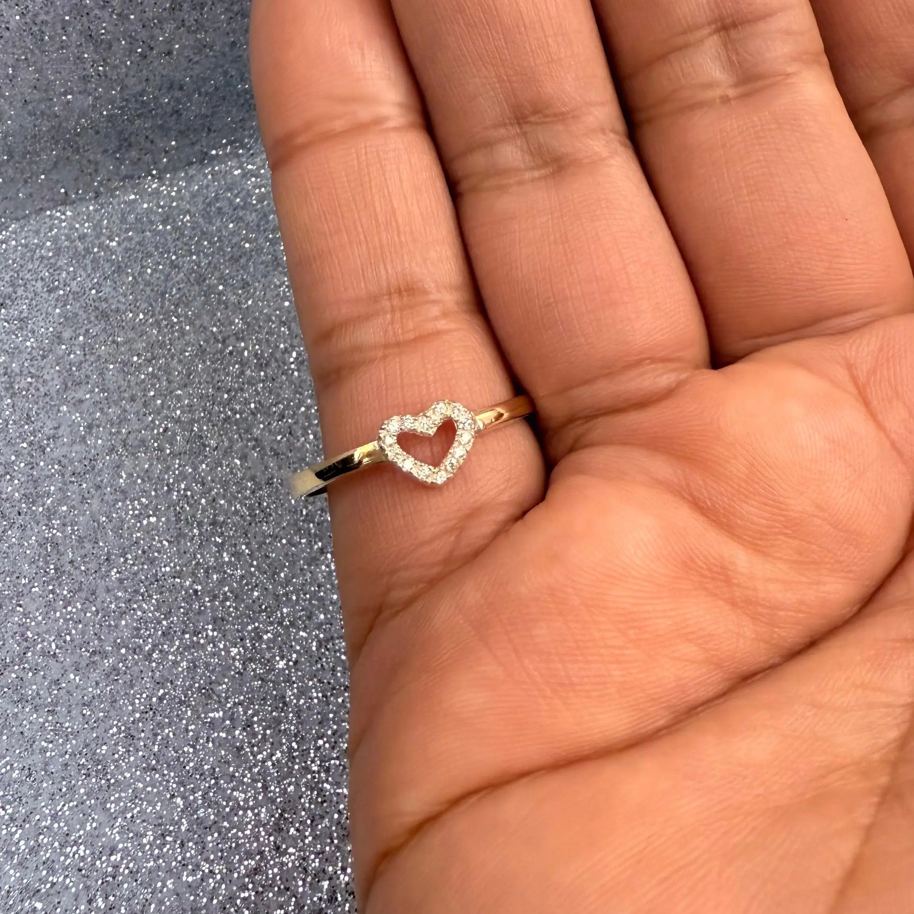 Anillo Dama Diseño Corazón microcircones