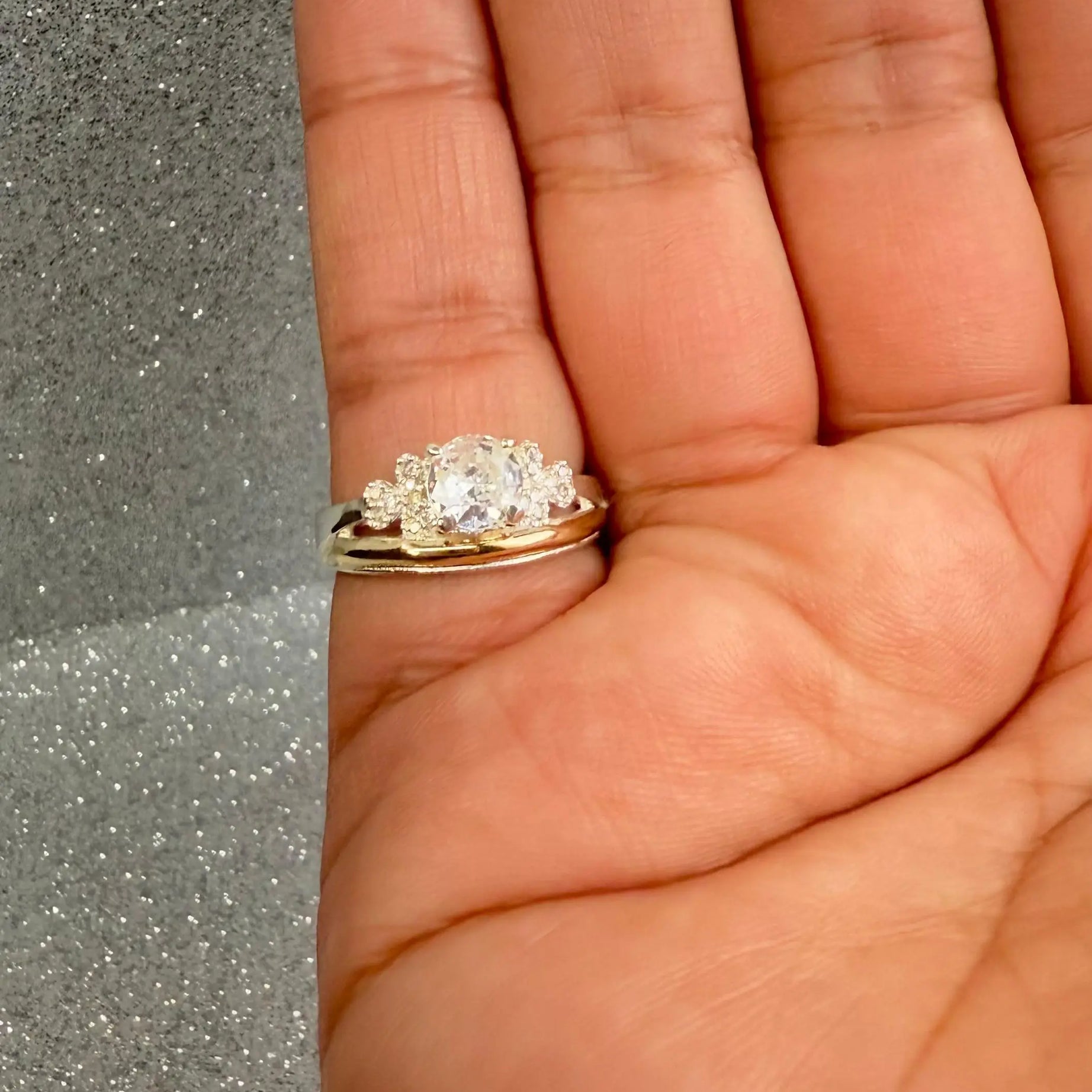 Anillo Dama Diseño Circon P.925 con Oro de 14k