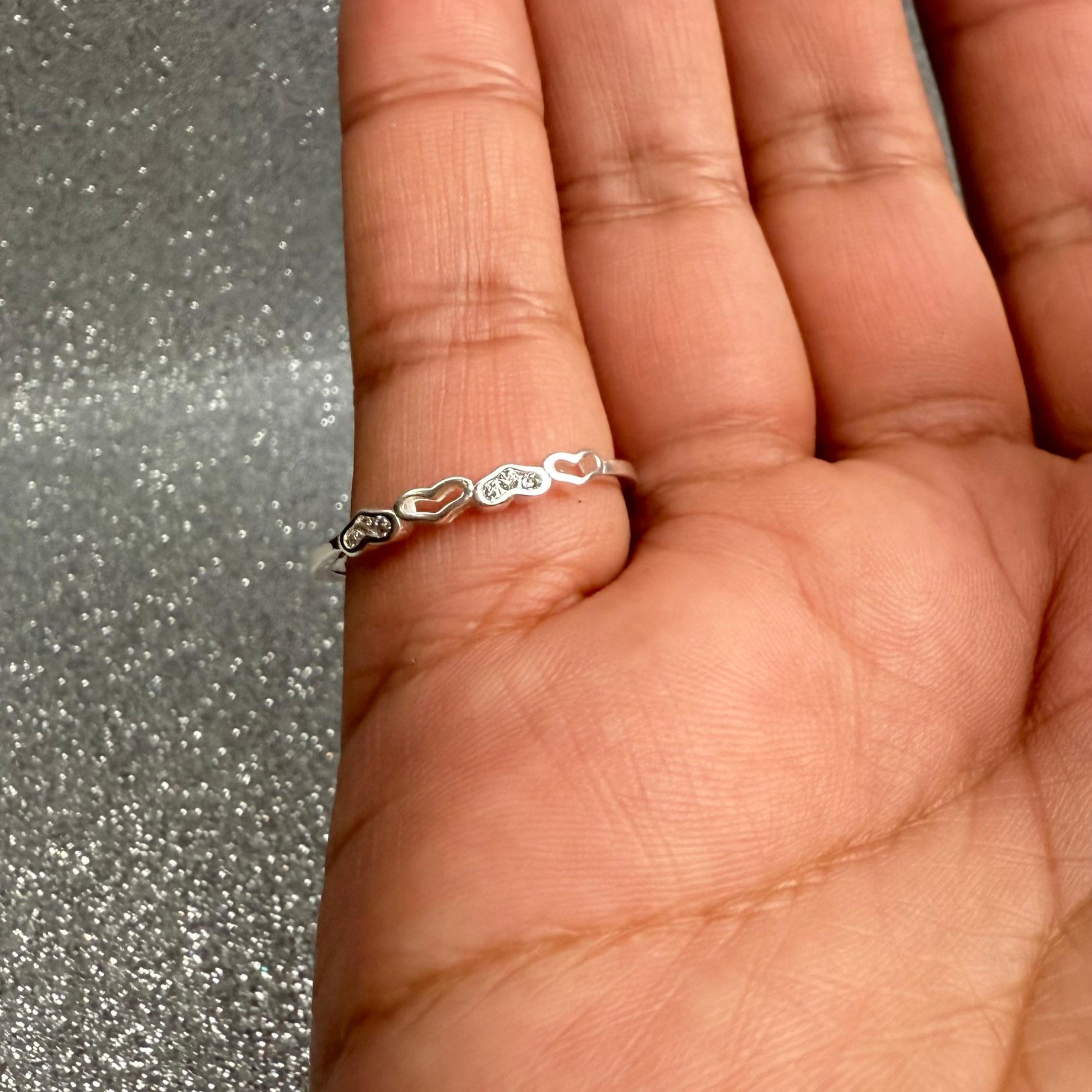 Anillo Dama Diseño Corazones microcircones Plata 925