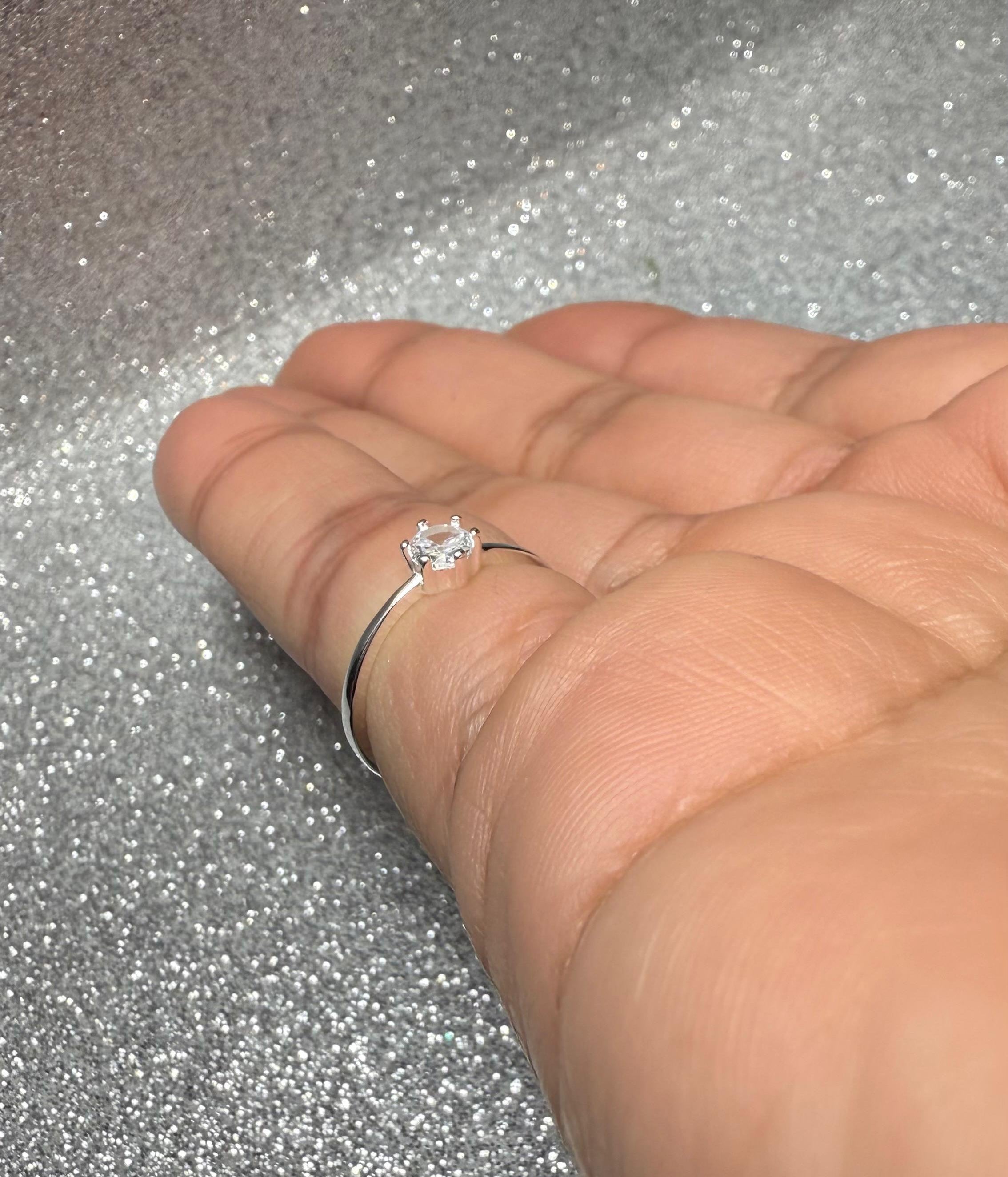 Anillo Dama Diseño Solitario Circón Clásico P.925