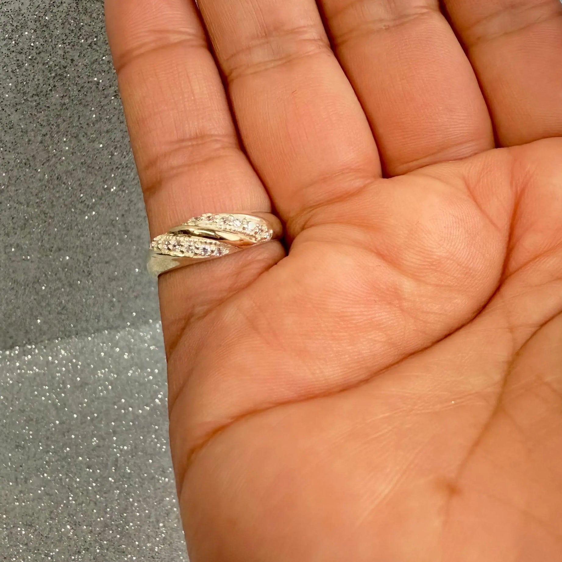 Anillo Dama Diseño cintillo microcircon P.925 con Oro de 14k