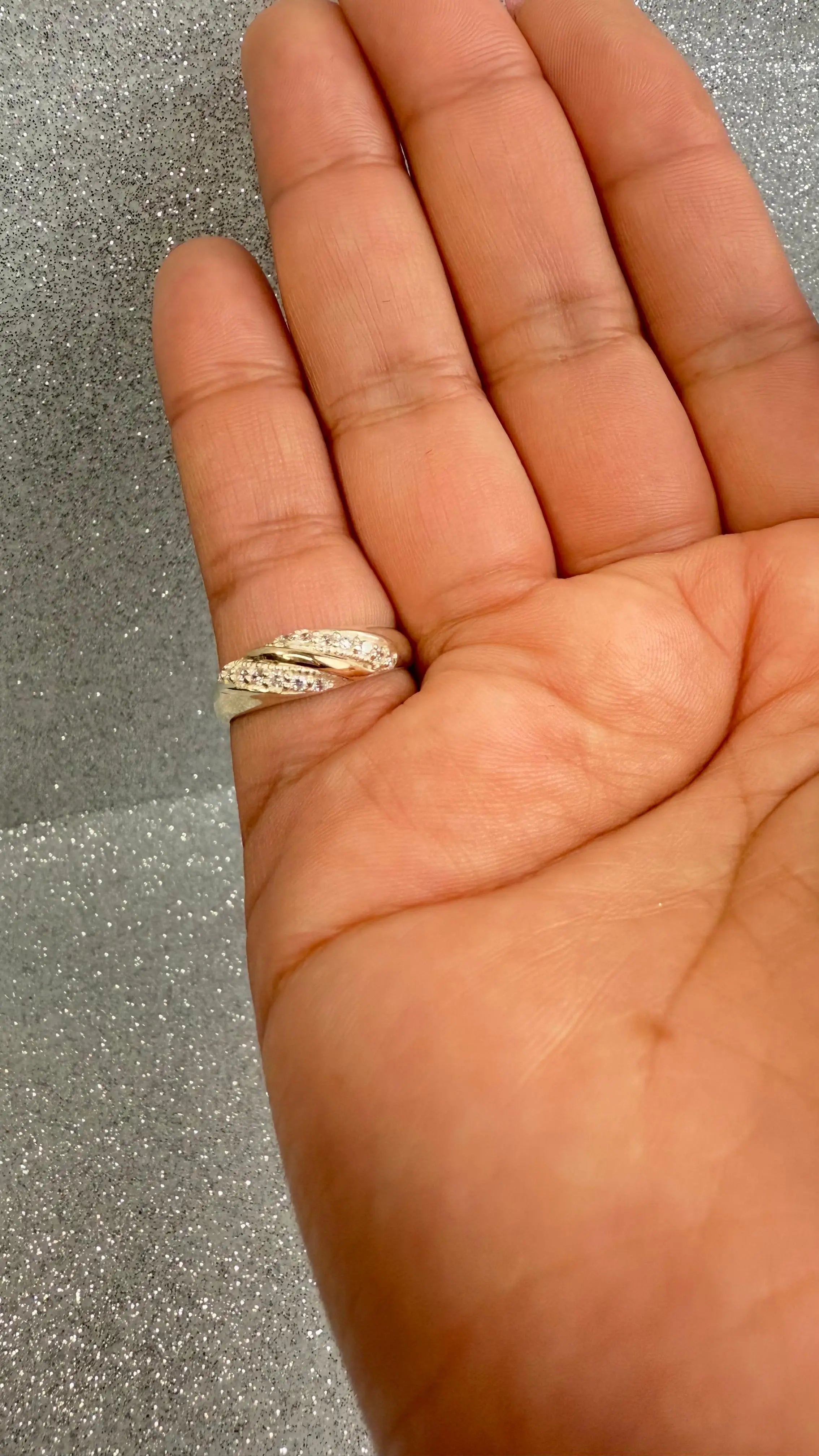 Anillo Dama Diseño cintillo microcircon P.925 con Oro de 14k