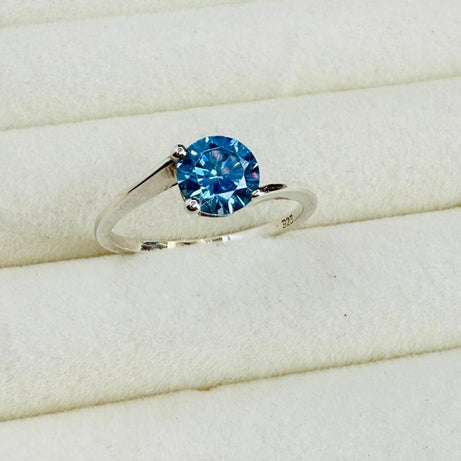 Anillo Dama circón Celeste