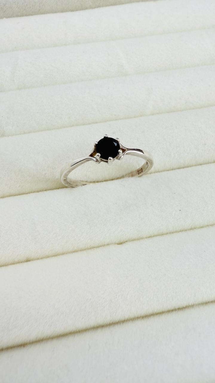 Anillo Dama circón NEGRO