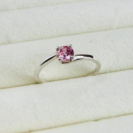 Anillo Dama circón rosado