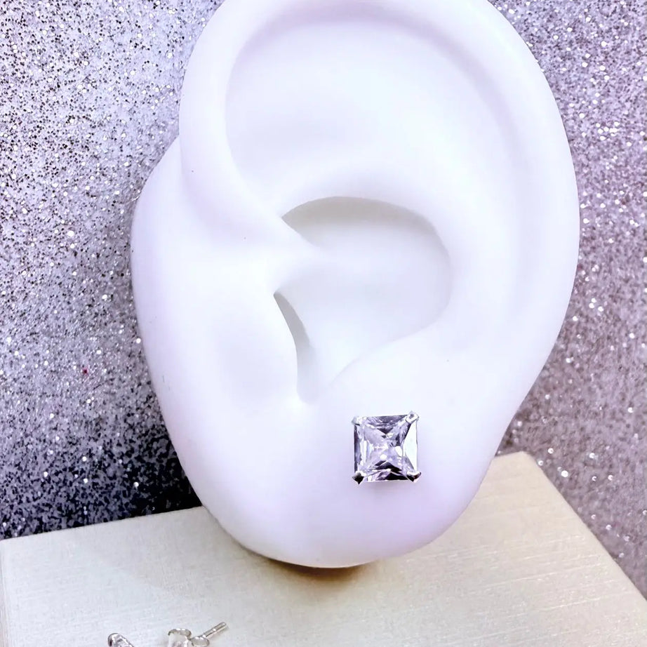 Aros Diseño Circón cuadrado Plata 925
