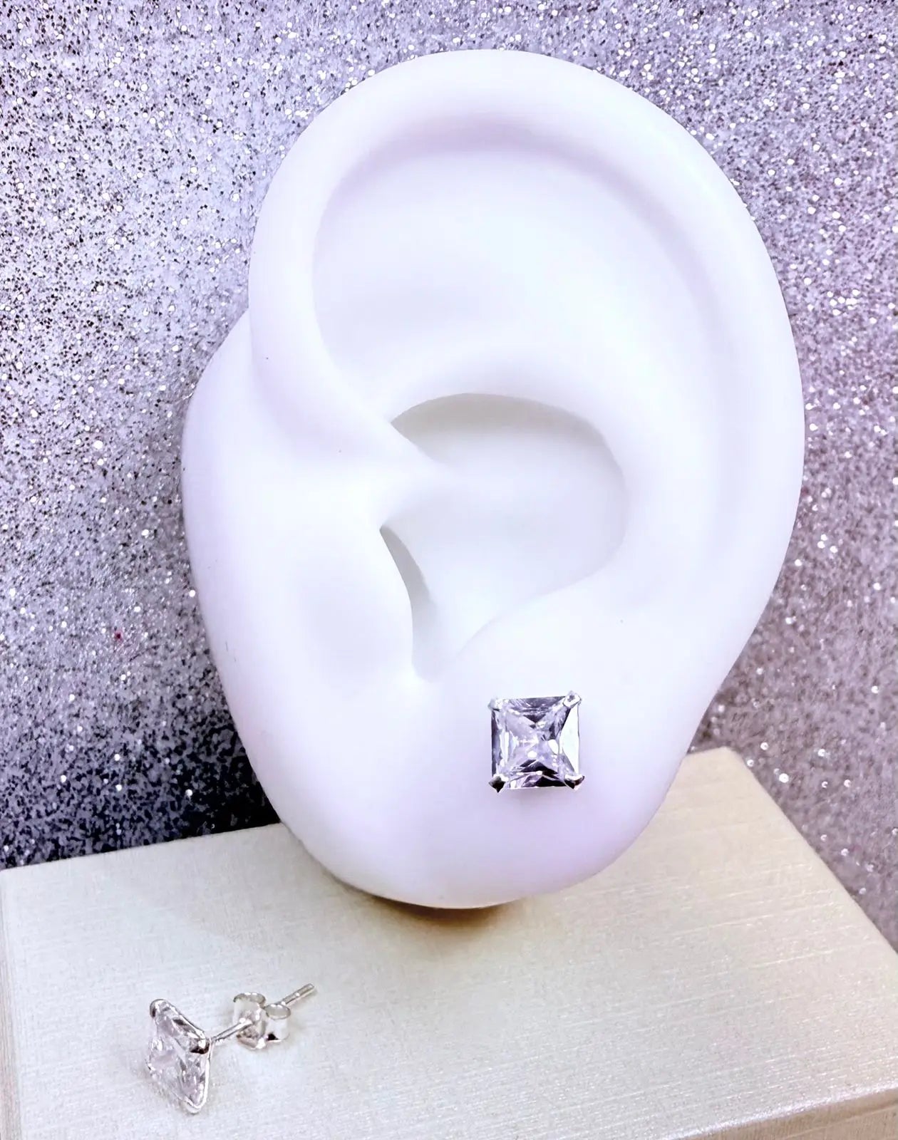 Aros Diseño Circón cuadrado Plata 925