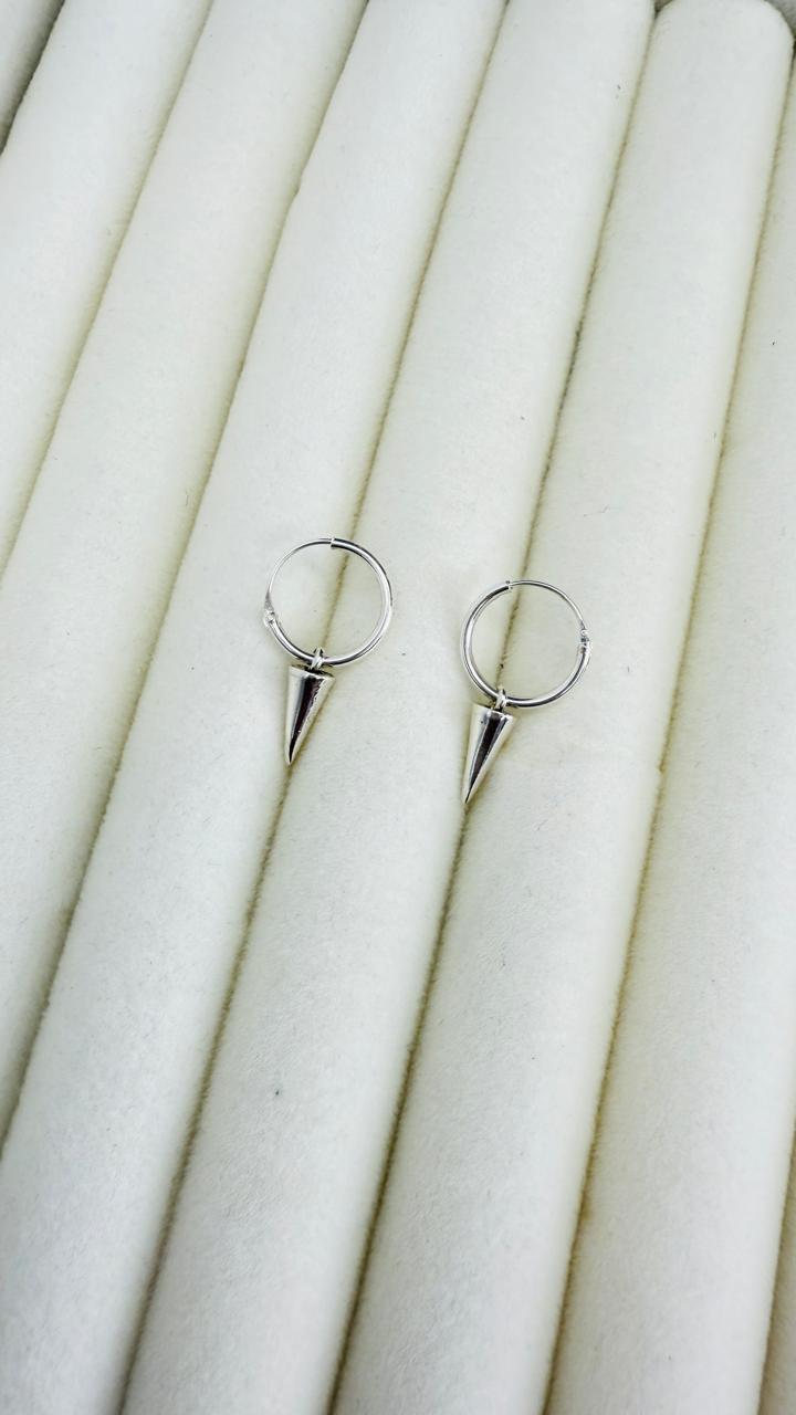 Aros Argolla Diseño liso con dije Punta 10mm