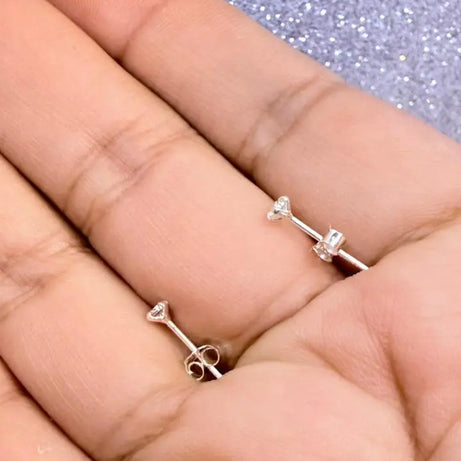 Aros dama circón cristal pequeño ,ideal para segundo aro Plata fina ley 925