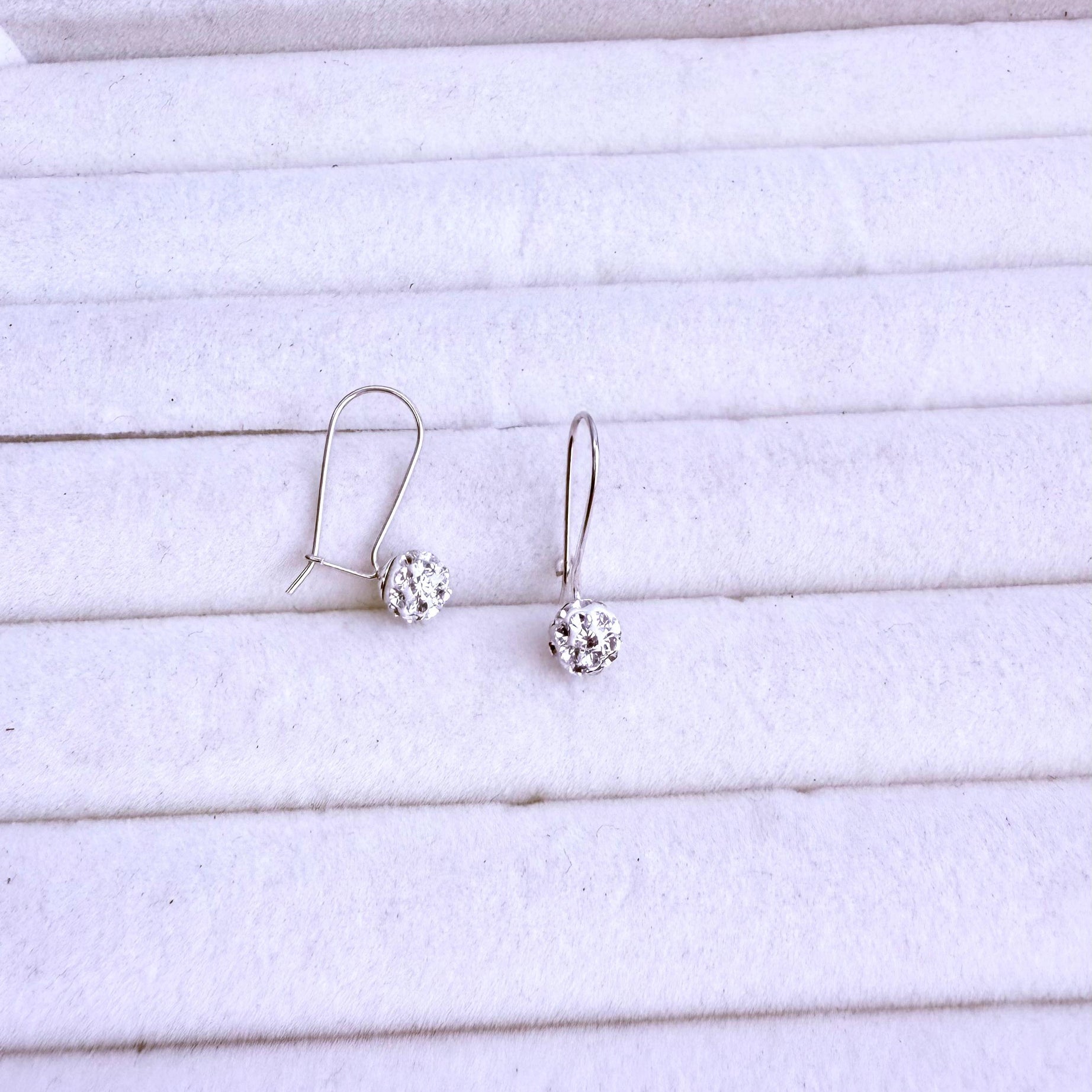 Aros dama Diseño Brillos esfera colgante Plata fina ley 925