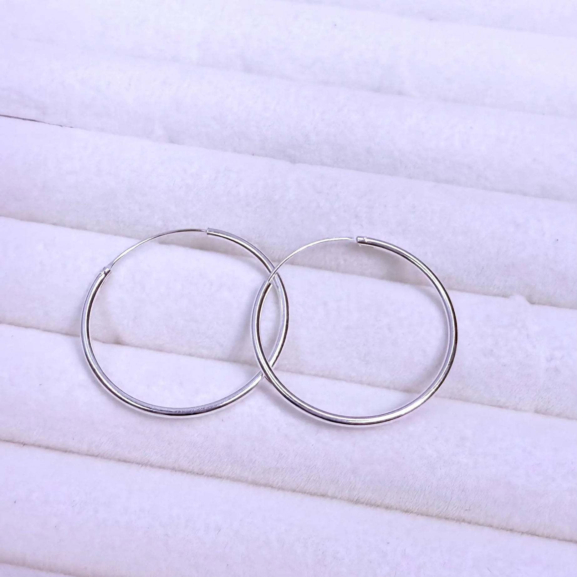 Aros dama argolla diseño Liso Plata fina ley 925