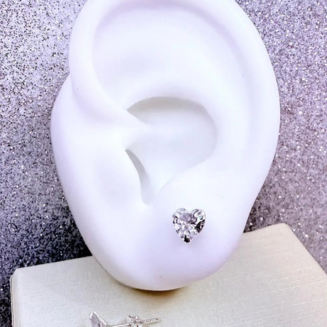 Aros corazón circón P.925