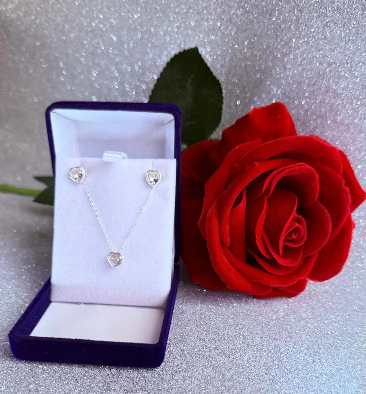 Conjunto dama Diseño Corazón Cristal