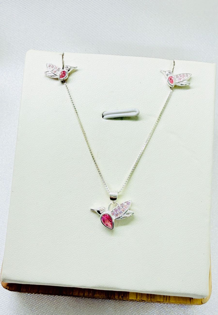 Conjunto Dama Colibrí Rosado