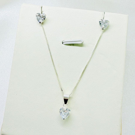 Conjunto Dama Corazón circón Cristal