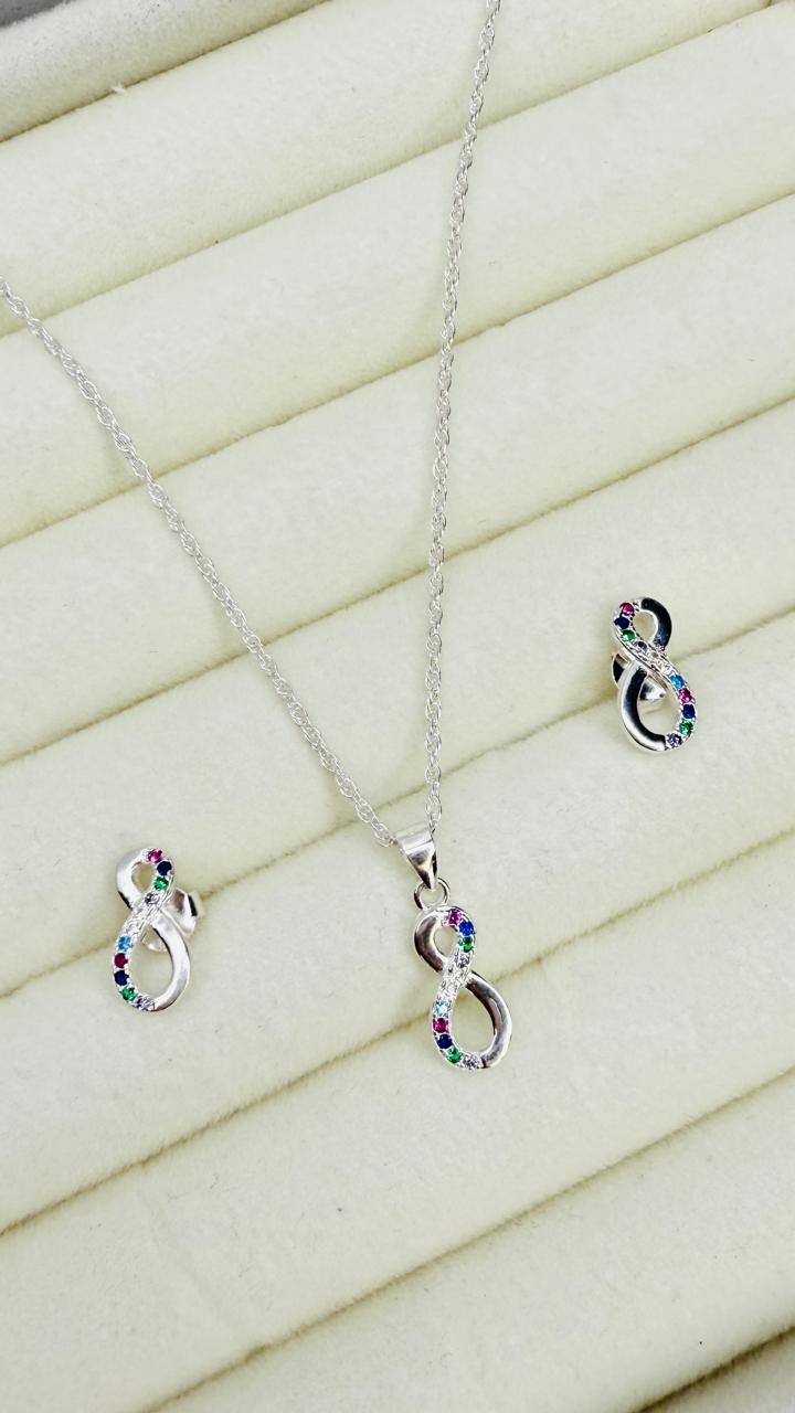 Conjunto Dama Diseño Infinito circones de colores