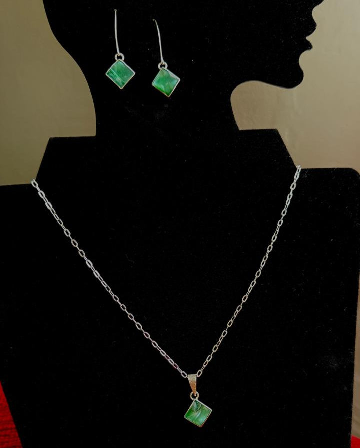 Conjunto Dama Diseño Verde Perlado