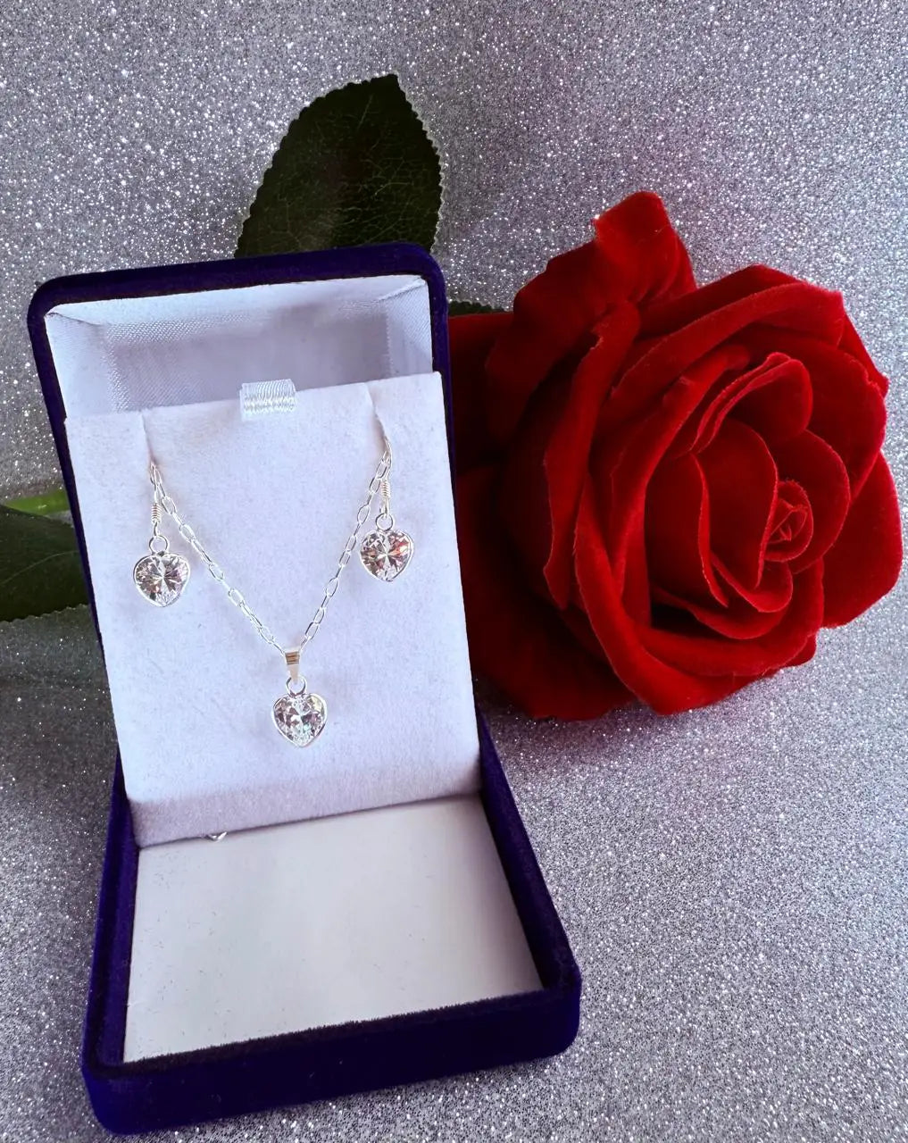 Conjunto dama Diseño Corazón Cristal