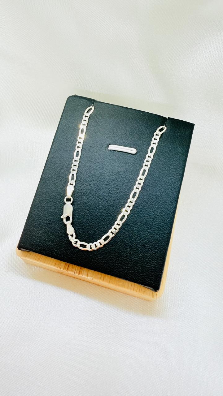 Cadena Caballero DISEÑO CARTIER 70cm 3x3 Plata fina ley 925