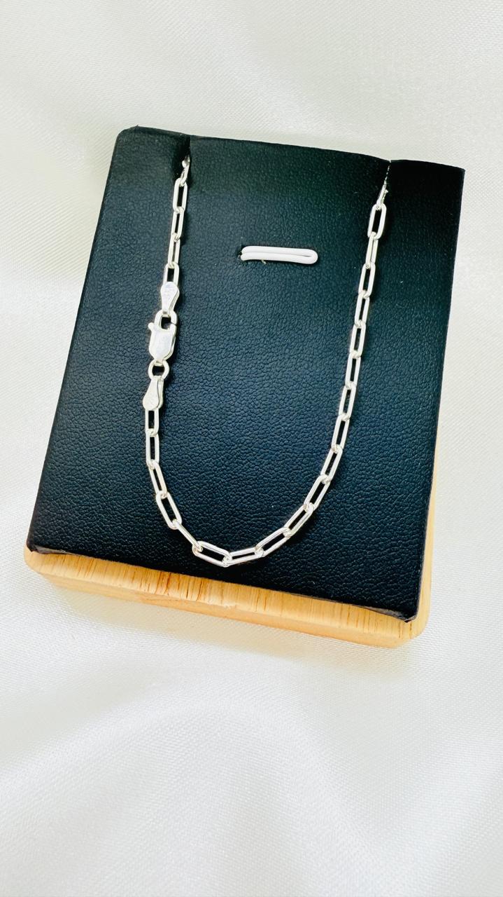 Cadena Caballero DISEÑO Tradicional 50CM Plata fina ley 925