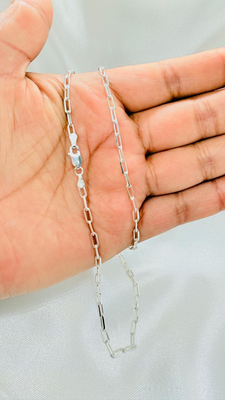 Cadena Caballero DISEÑO Tradicional 50CM Plata fina ley 925