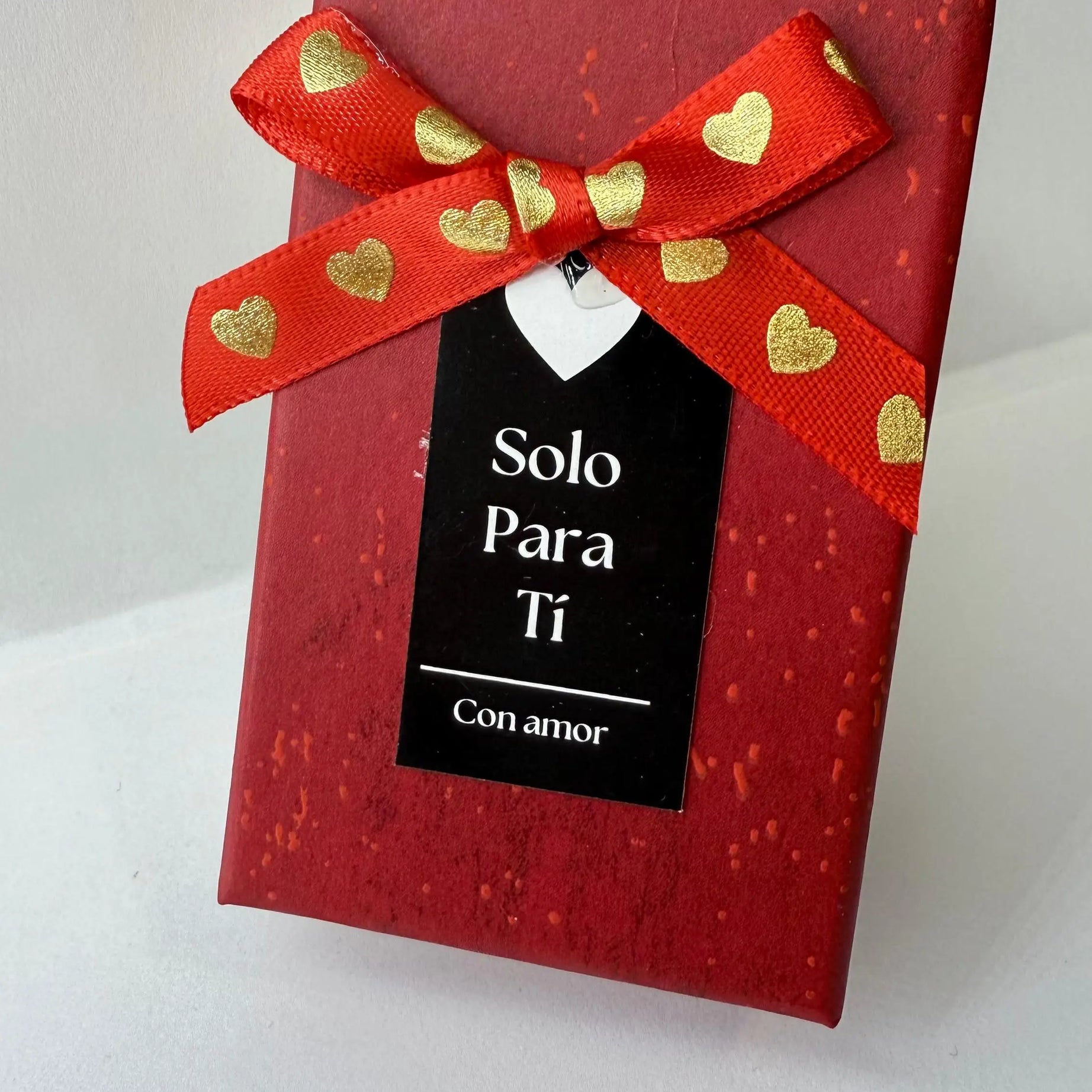 Caja SOLO PARA TI CON AMOR Rojo y beige para Conjunto, collares, cadena o aros colgantes