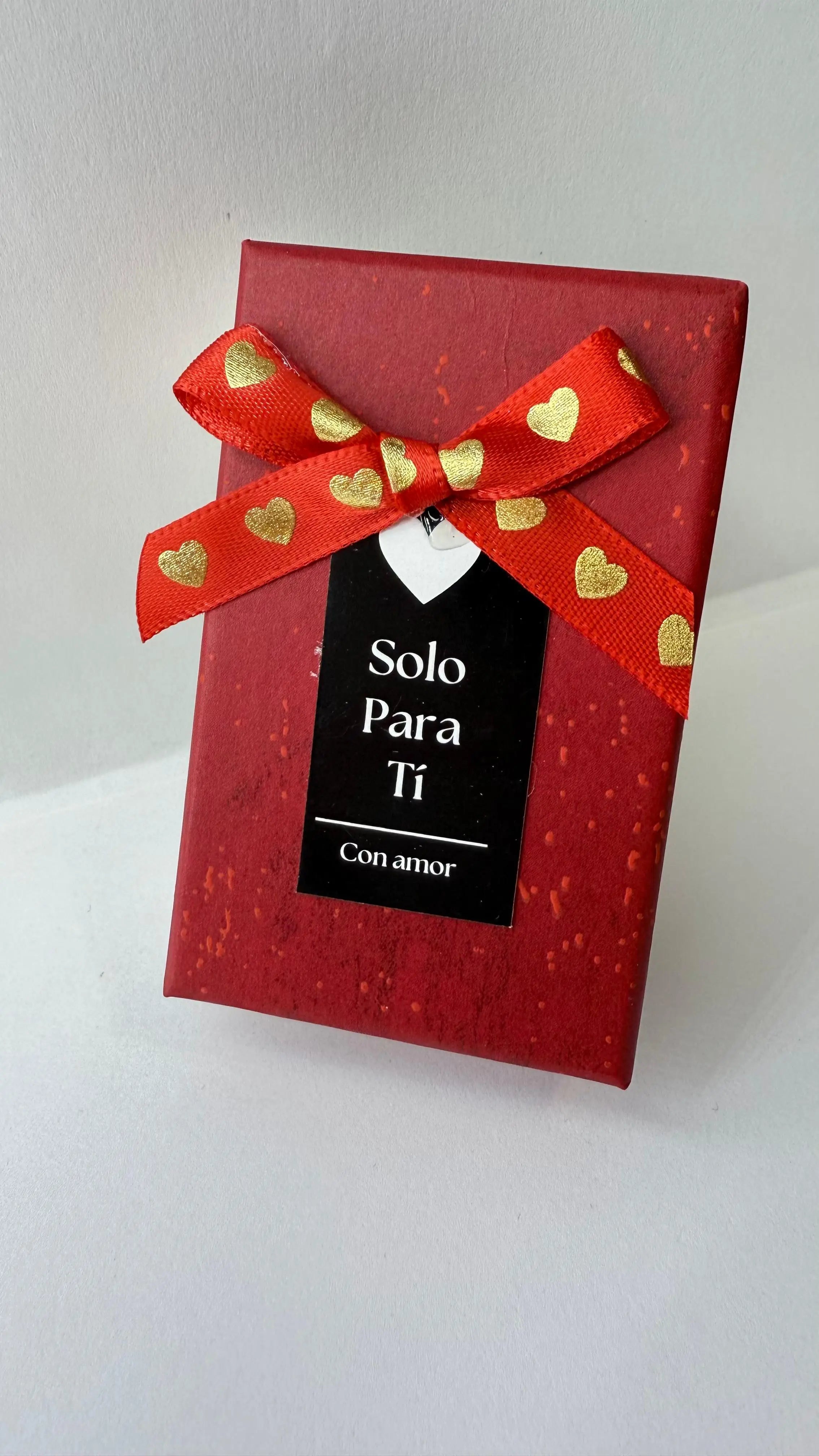 Caja SOLO PARA TI CON AMOR Rojo y beige para Conjunto, collares, cadena o aros colgantes