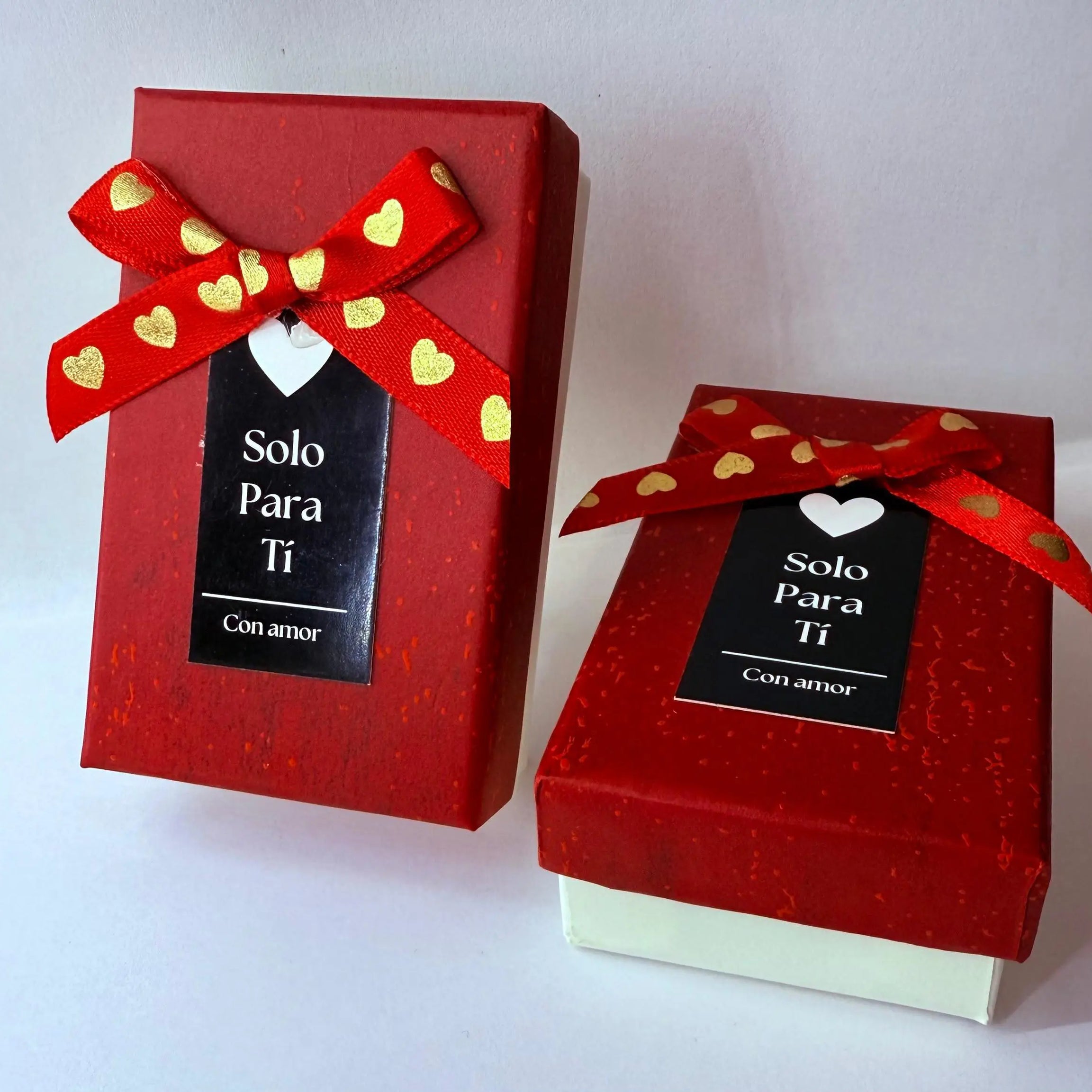 Caja SOLO PARA TI CON AMOR Rojo y beige para Conjunto, collares, cadena o aros colgantes