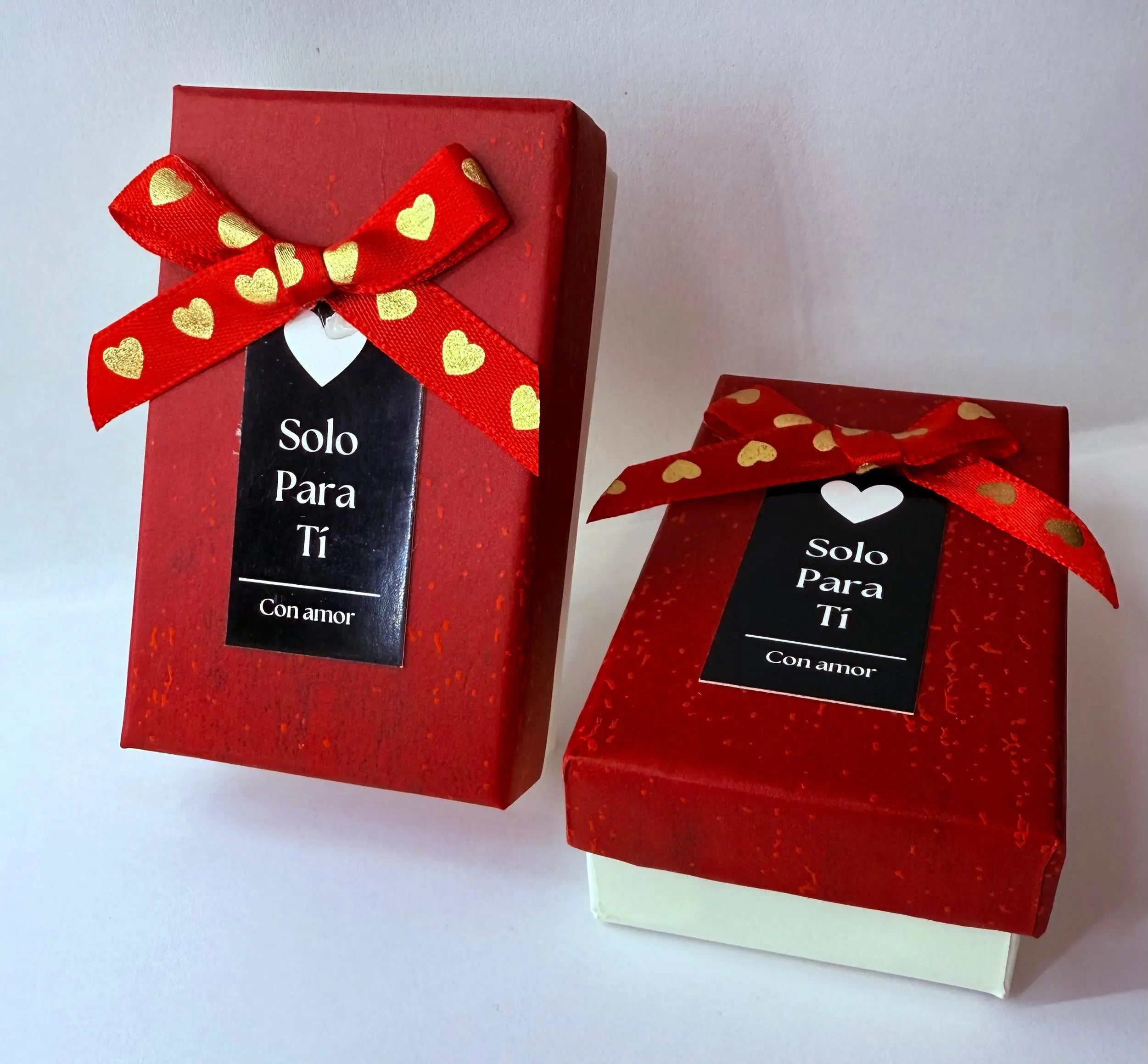 Caja SOLO PARA TI CON AMOR Rojo y beige para Conjunto, collares, cadena o aros colgantes