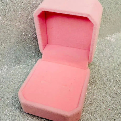 Caja Terciopelo Rosado Anillo