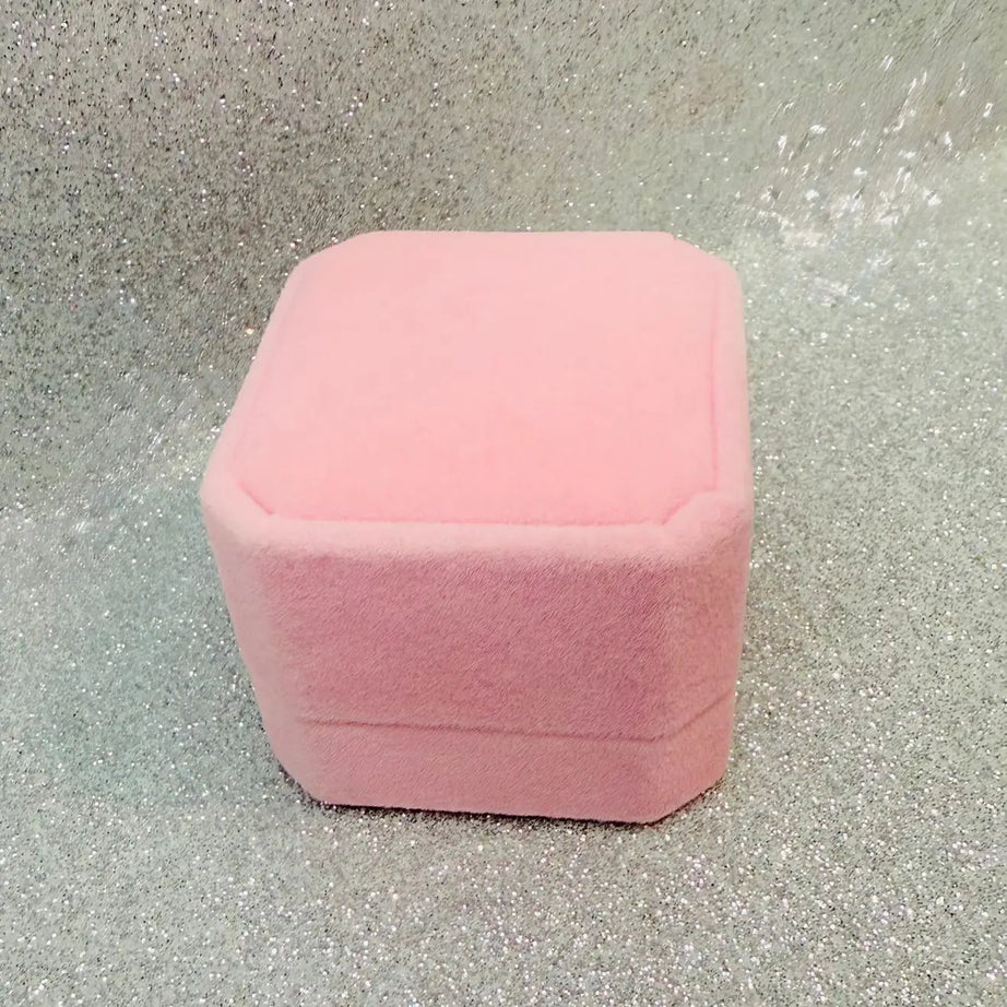 Caja Terciopelo Rosado Anillo
