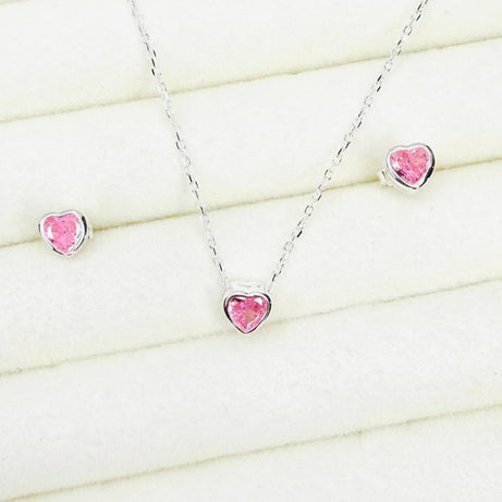 Conjunto Corazón rosado