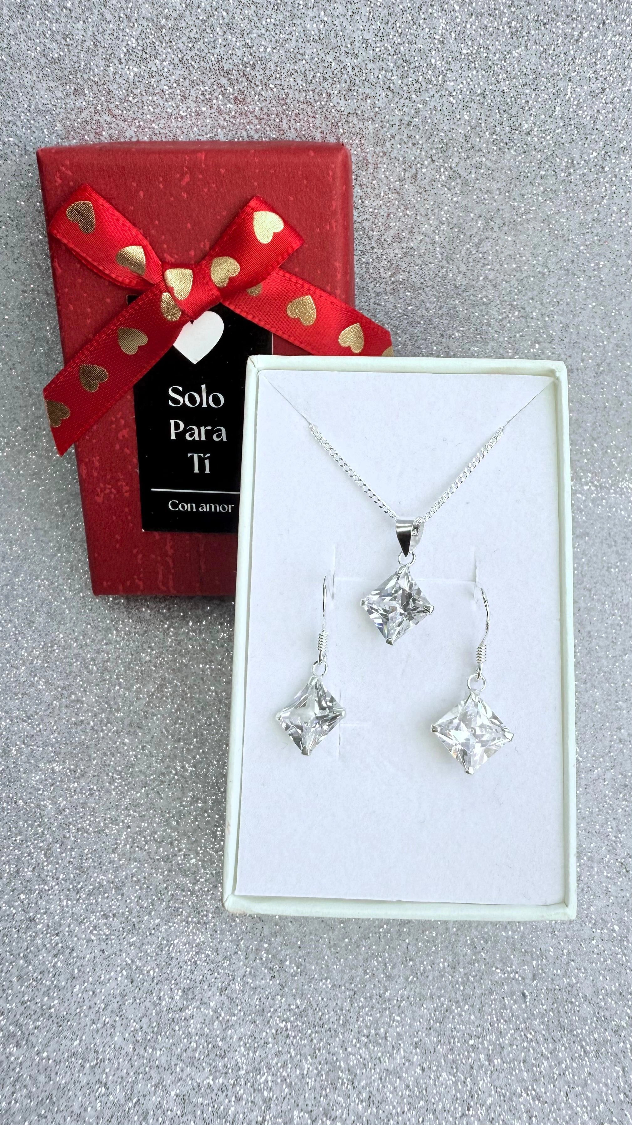 Conjunto Dama Diseño Circón Cristal