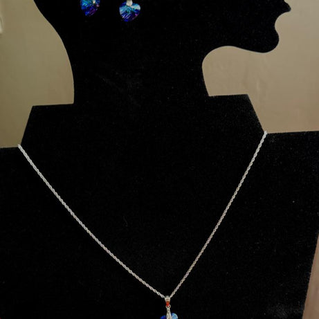 Conjunto Dama Diseño Corazón azul