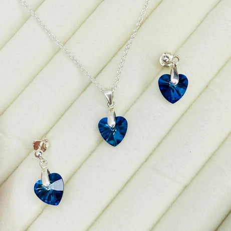 Conjunto Dama Diseño Corazón azul