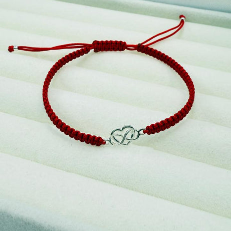Pulseras Hilo Macramé Rojo Protección CORAZÓN INFINITO