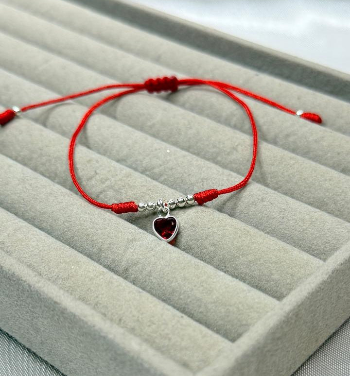 Pulseras Hilo Rojo Protección Corazón Rojo